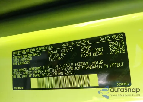 2022 Volvo Xc60 B5 Inscription from USA, damaged, VIN YV4L12DL2N1086453